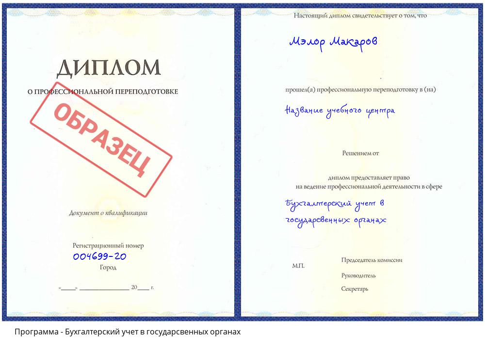 Бухгалтерский учет в государсвенных органах Краснознаменск